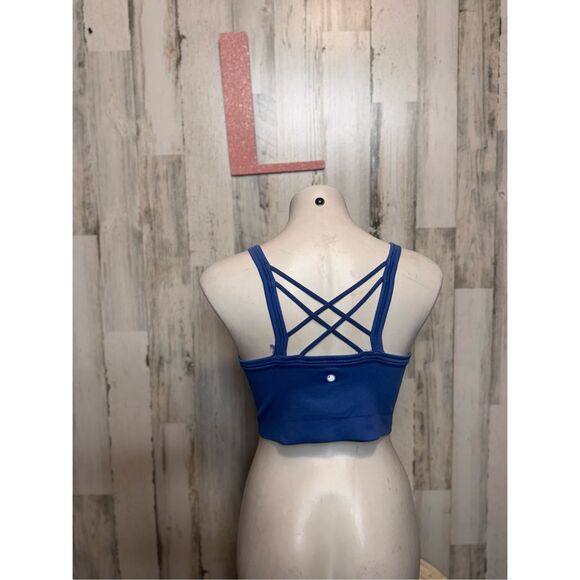 Yogalicious Blue Ribbed Seamless Claire Bra Tank Top Size L - Picture 5 of 7